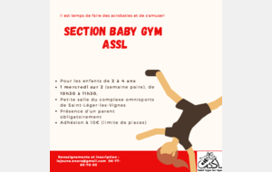 Baby Gym : une nouvelle section à l'ASSL !
